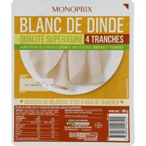 4 Tranches Blanc Dinde Monoprix 150g