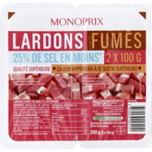 Lardon Allumette Nature Monoprix 2x100g