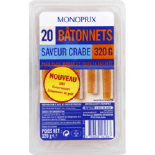 20 Batônnets Saveur Crâbe Monoprix 320g