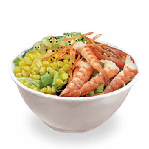 Salade crudité aux crevettes