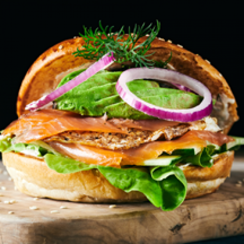 Salmon Burger + Patates Douces