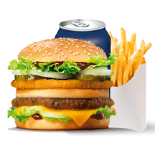 Menu Chick'n Beef Burger