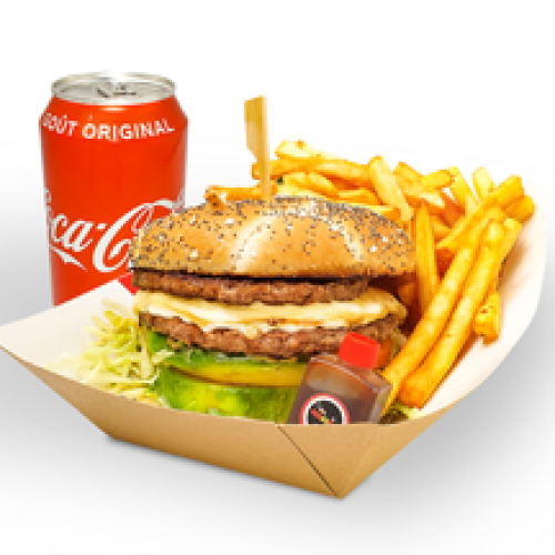 Menu Burger Makido Double Beef Teriyaki avec Boisson et Accompagnement