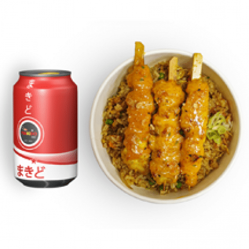 Menu Riz Chahan Brochettes Chicken Satay