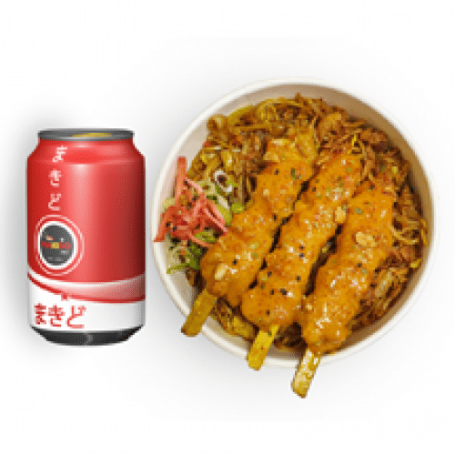 Menu Noodles Yakisoba Brochettes Chicken Satay