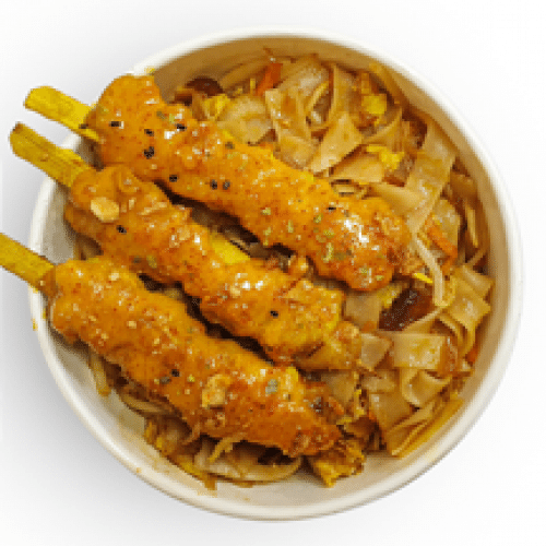 Noodles Pad Thaï Brochettes Chicken Satay