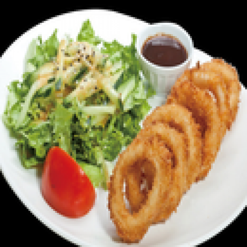 Soupe Salade Riz et Calamars Panés