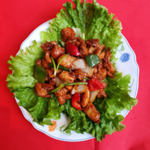 Poulet Sauté aux Oignons et Poivrons