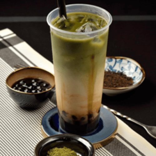 Bubble Tea au Lait Sucre Noir Matcha 700ml