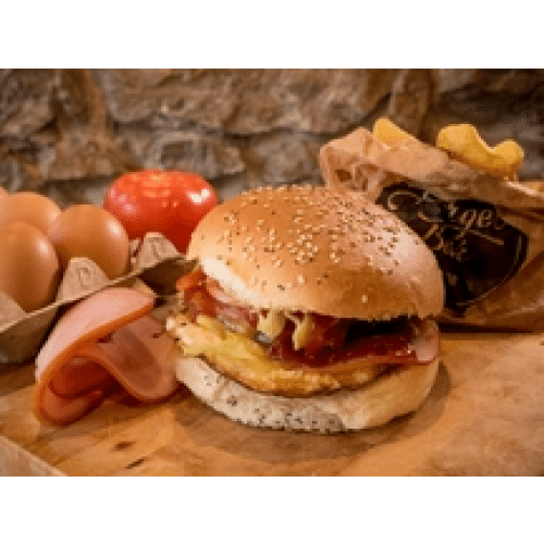 Menu egg bacon burger