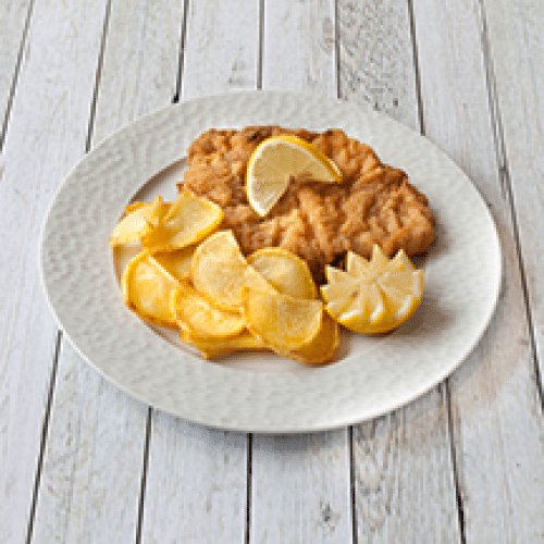 Escalope de veau panée et pommes frites