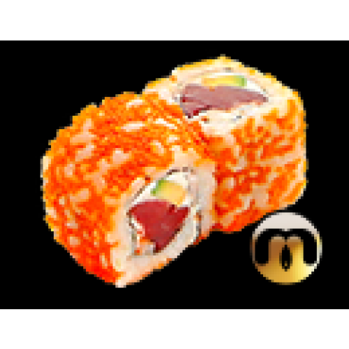 Saumon roll thon, avocat, cheese, tobiko, nori