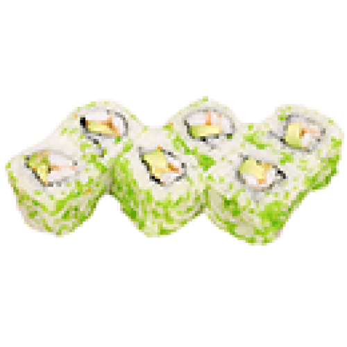 Summer tobiko vert crevette avocat pignon