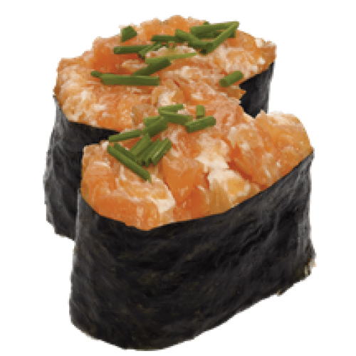 Sushi gunkan tartare saumon fumé