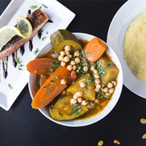 Couscous Pavé de Saumon à la Plancha
