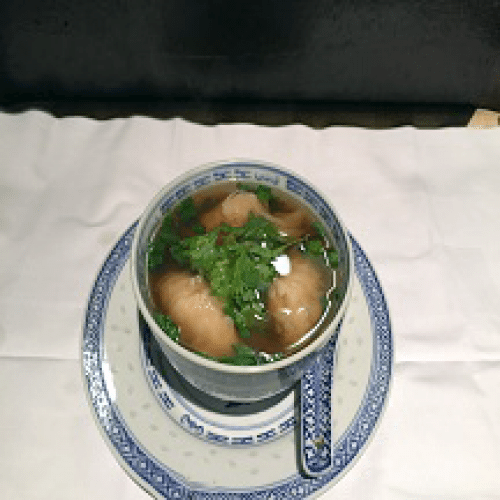 Soupe de raviolis aux crevettes