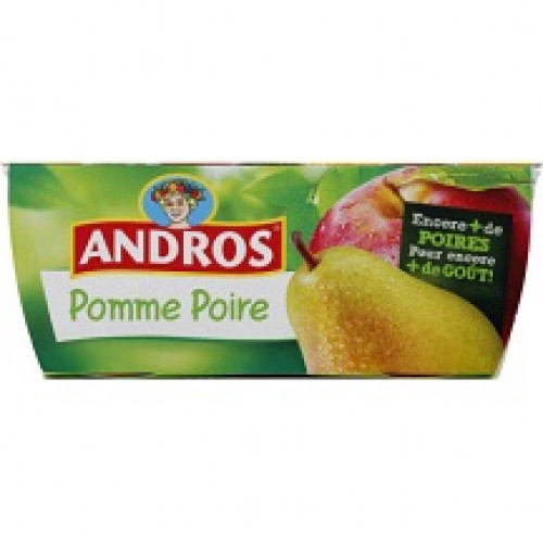 Compotes pomme poire Andros 4x100g