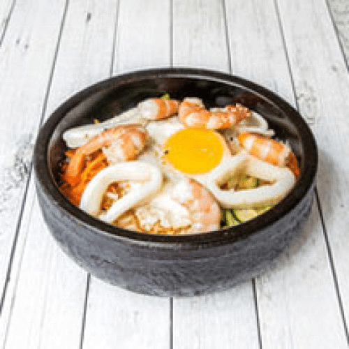 Bibimbap aux Crevettes et Calamars