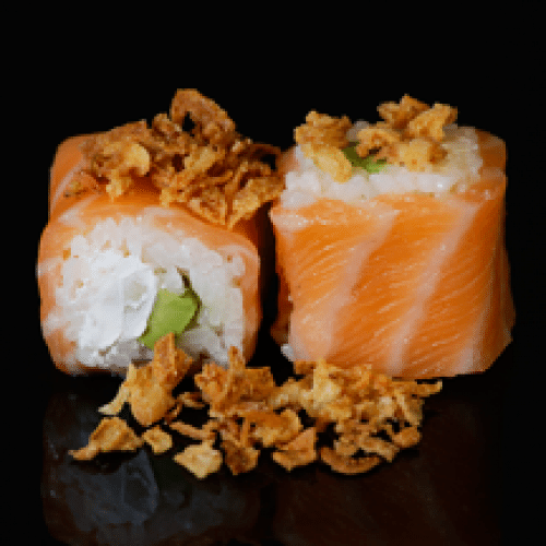 Salmon Roll Cheese Oignons Frits Avocat Ciboulette x6