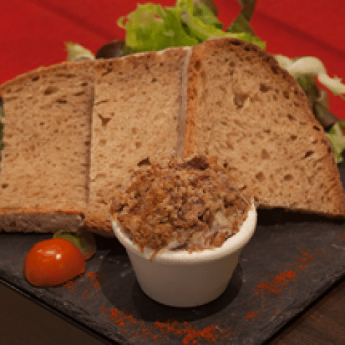 Les Rillettes Pur Canard, Toast Chaud et Salade