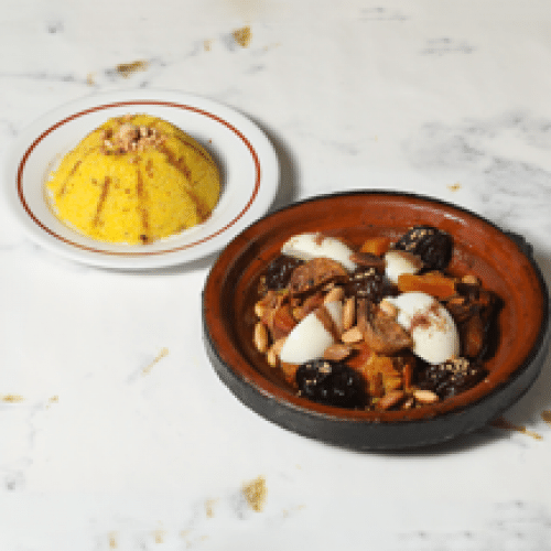 Tajine d'agneau aux pruneaux et amandes grillées