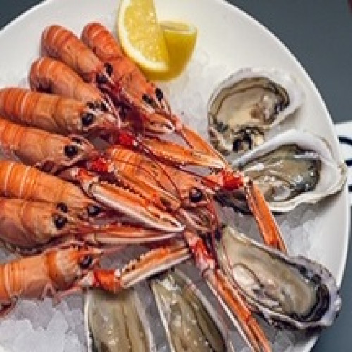 Langoustines (vivantes cuites) : 100 gr