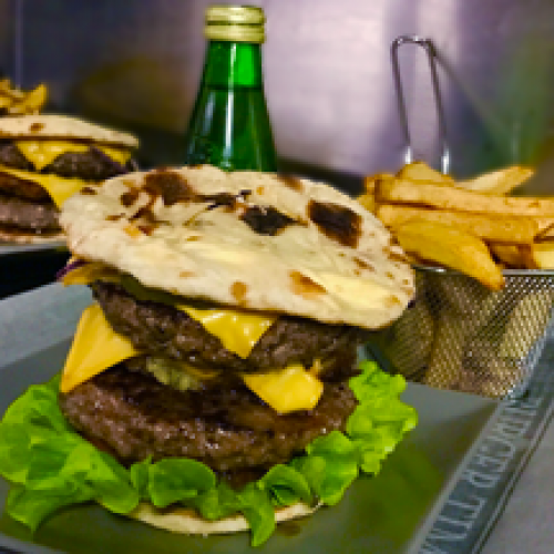 Menu Naan Burger Le 360 avec Frites Maison et Boisson