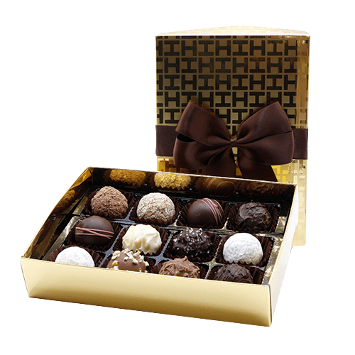 Caixa Dourada com seleção 12 Trufas