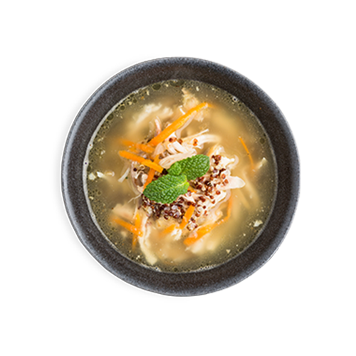Chicken soup and quinoa