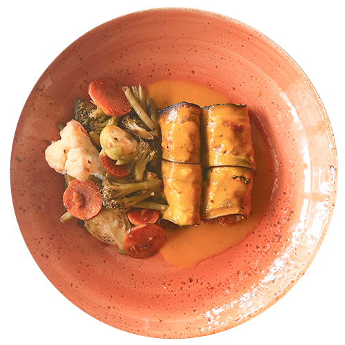Canelones light de beringela recheados