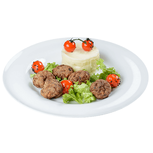 Chiftele de miel si vita cu piure de cartofi