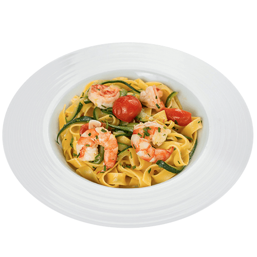 Tagliatelle cu creveți si zucchini