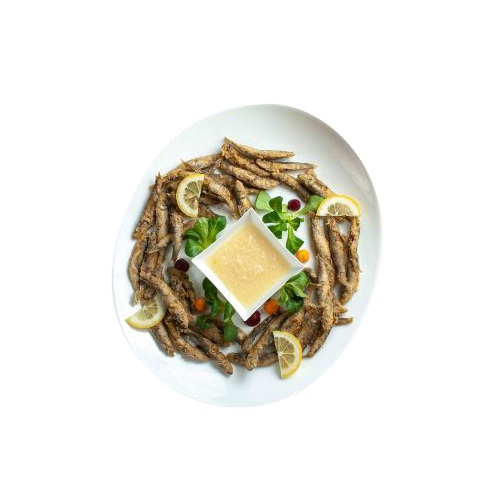 Anchovy with garlic sauce