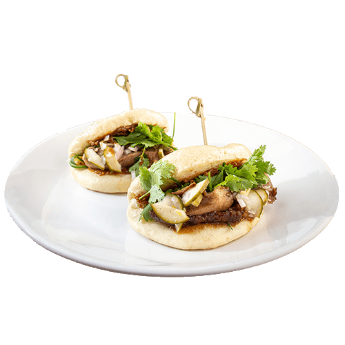 Bao Bun Sliders with Lacquered Roast Duck