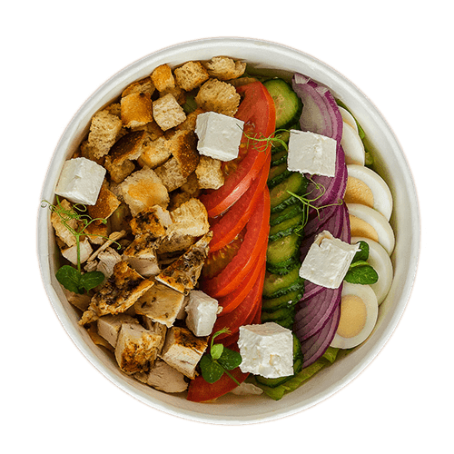 Salata mixta cu pui si ou