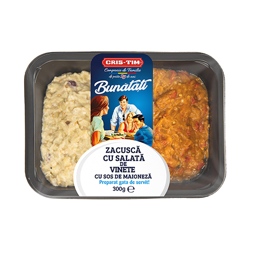 Zacuscă cu salată de vinete cu sos de maioneză