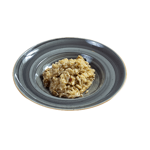 Risotto Arborio Mantecato con Funghi Porcini e Chorizo