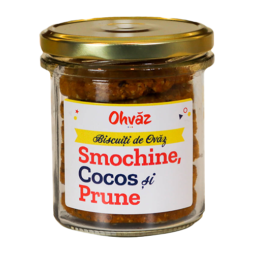 Biscuiti de ovaz cu prune, smochine si cocos