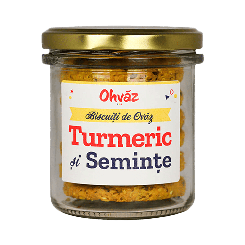 Biscuiti de ovaz cu turmeric si seminte
