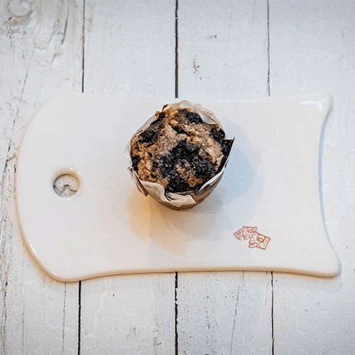 Muffin blauwbes en framboos bio