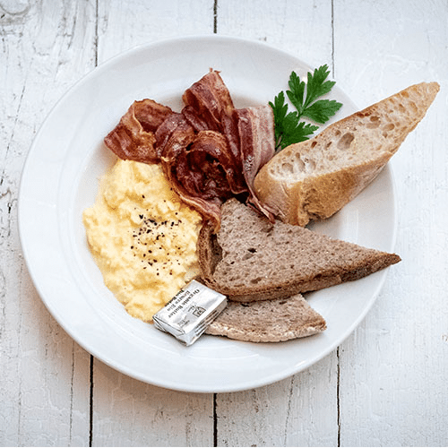 Roerei met bacon