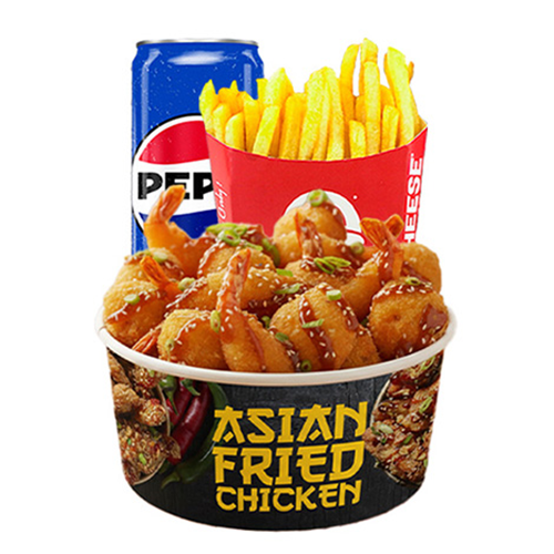 Menu Asian crevettes panés