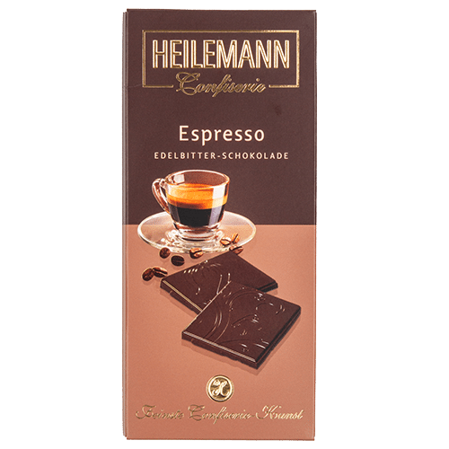Heilemann Hauchdünne Tafelschokolade Espresso Edelbitter 80g