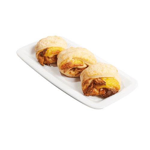 Pizzabrötchen mit Pulled Turkey und Cheddar