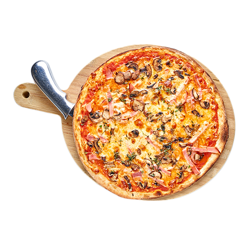 Pizza Funghi e prosciutto
