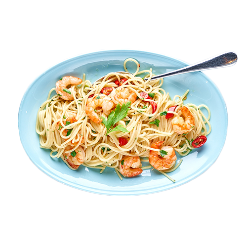 Spaghetti aglio olio e gamberi