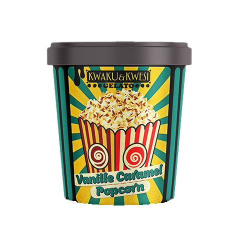 Kwaku & Kwesi Gelato Vanille,Popcorn,Caramel 150g