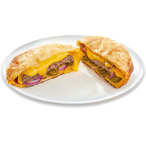 Cheesy Pizza-Burger (sehr scharf)