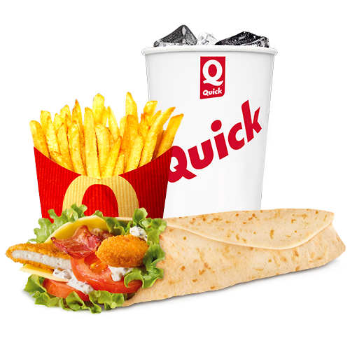 Menu Wrap Cheese & Bacon - Bacon de poulet