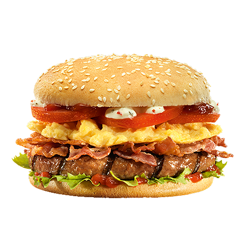 Bacon eggs burger